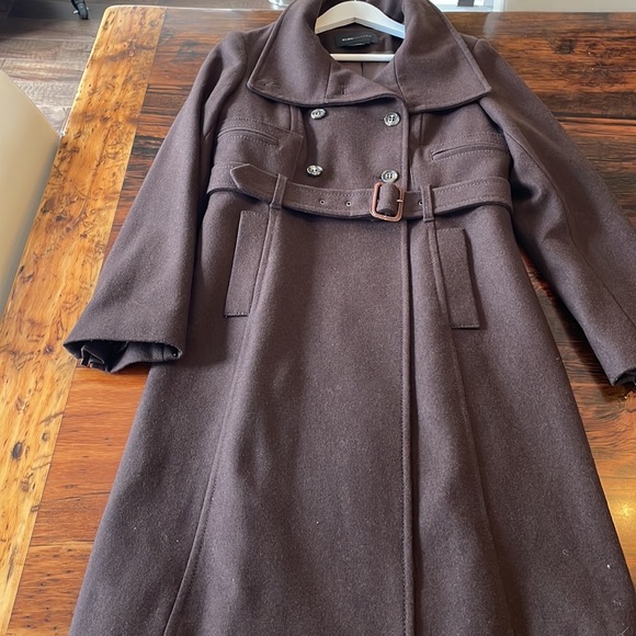 BCBG Max Azria Brown Military Style Wool Coat size M - Picture 3 of 14